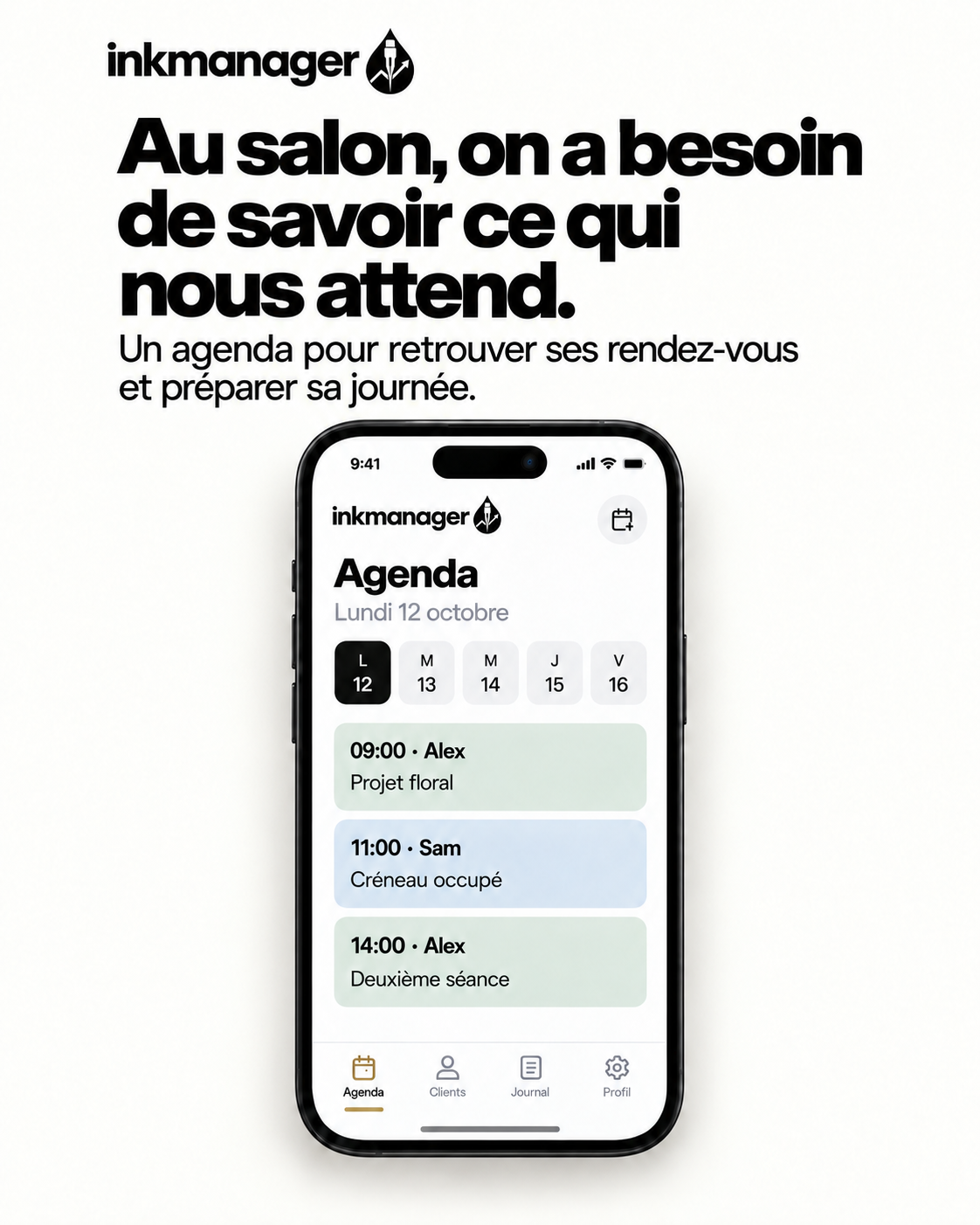 Aperçu de l’agenda InkManager